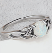 Luminous Opal Celtic Knot Ring – Elegant 925 Silver Everyday Ring