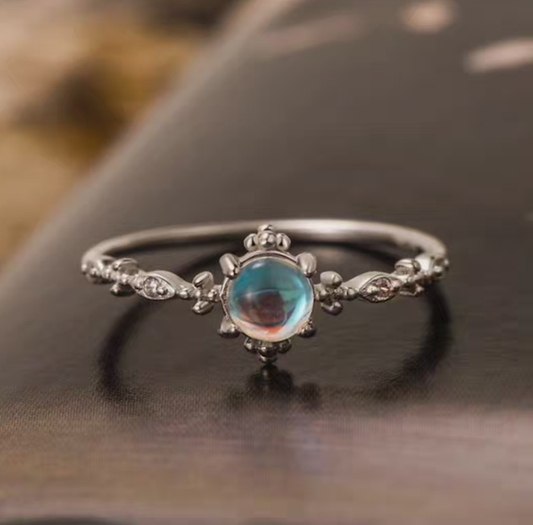 Sterling 925 Silver Ring With Moonstone