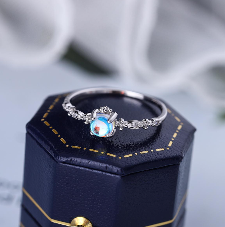 Sterling 925 Silver Ring With Moonstone