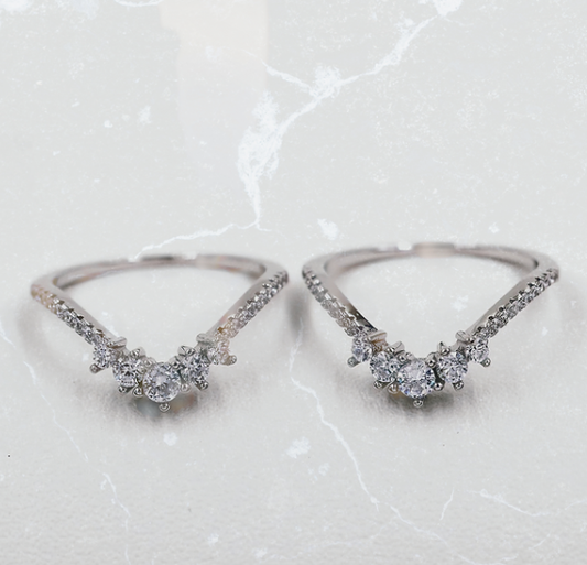 Wedding Rings Sterling 925 Silver Set of 2
