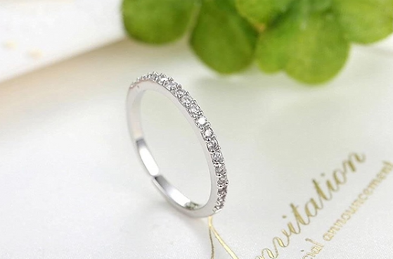 925 Sterling Silver Eternity Band – 2mm Pavé CZ Wedding Ring