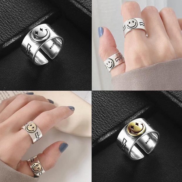 Smiley Face Ring – Premium 925 Sterling Silver Jewelry
