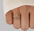 Minimalist Cat Silhouette Ring – Elegant 925 Silver Adjustable Band