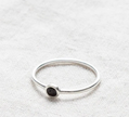 Black Onyx Style Silver Ring – 1mm Minimalist Midi Band (Size 4)