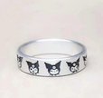 Dainty Kuromi Adjustable Ring – Playful 4mm Silver Plated Band