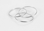 3-Band Sterling Silver Fidget Ring – Interlocking Anxiety Band