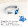Handsome Men's Blue Stone Silver Ring – Perfect Gift for Him