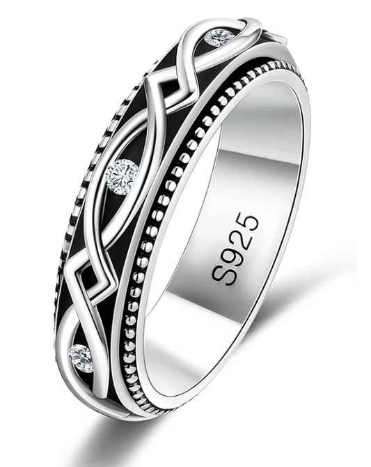 Sterling Silver 925 Spinner Ring 5 mm