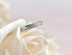 Diagonal Channel Set CZ Ring – 925 Sterling Silver Promise Band