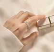 Diagonal Channel Set CZ Ring – 925 Sterling Silver Promise Band
