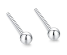Ultra Mini 2mm Silver Ball Earrings – Hypoallergenic Piercing Studs