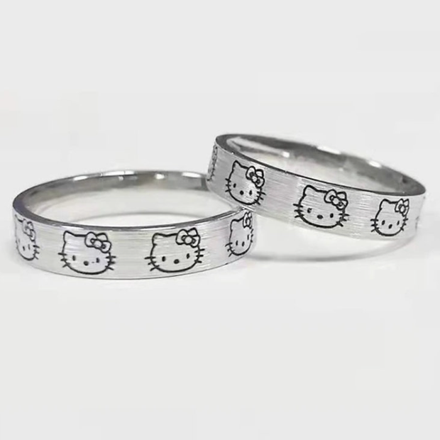 Delicate Hello Kitty Adjustable Ring – Playful 4mm Everyday Band