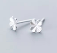 Four-Leaf Clover Silver Stud Earrings – Premium 925 Sterling Silver