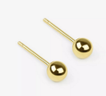 Classic 4mm Gold Ball Studs – Elegant 14K Gold Plated Silver Jewelry