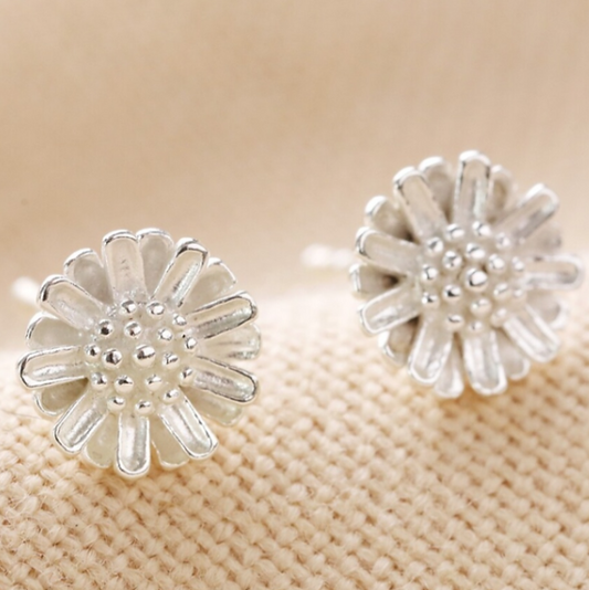 Sterling Silver Stud Flower Earrings