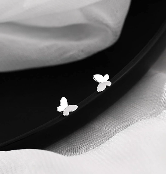 Minimalist Butterfly Stud Earrings – Cute Everyday Fairycore Jewelry