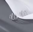 Modern Silver Claw Earrings with CZ – Minimalist 925 Sterling Silver