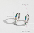 Vibrant Rainbow CZ Huggie Earrings – Cute 10mm Everyday Silver Hoops
