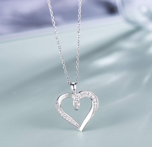 Billie Bijoux Herat Necklace Sterling Silver Platinum Plated 1 mm