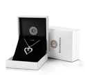 Dainty 925 Sterling Silver Open Heart Pendant Necklace with Cubic Zirconia