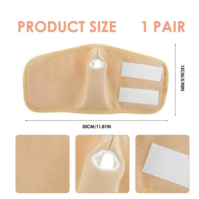 Hoeslaw 2 Pcs Castor Oil Hand Wraps Reusable Adjustable Compression Pad