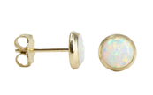 White Opal Gold Stud Earrings – Premium Gold Plated Sterling Silver