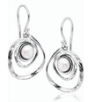 Modern Silver Pearl Circle Earrings – Elegant 20mm Everyday Luxury