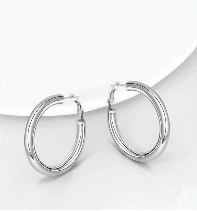 Sterling 925 Silver Hoop Earrings 5 mm