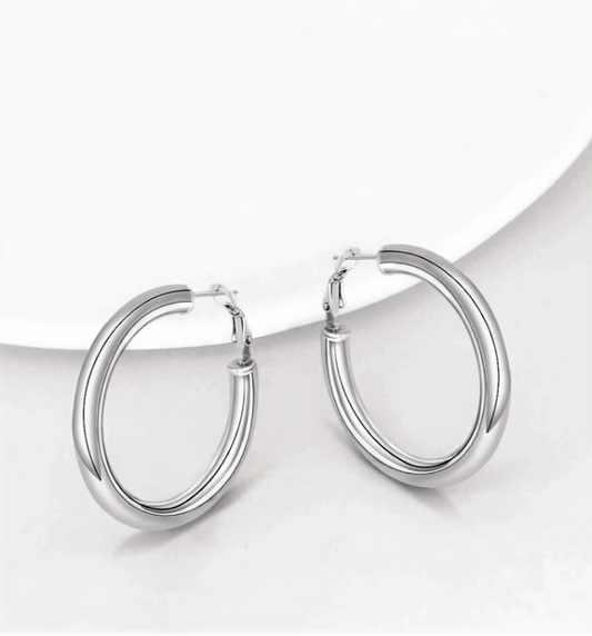 Sterling 925 Silver Hoop Earrings 5 mm