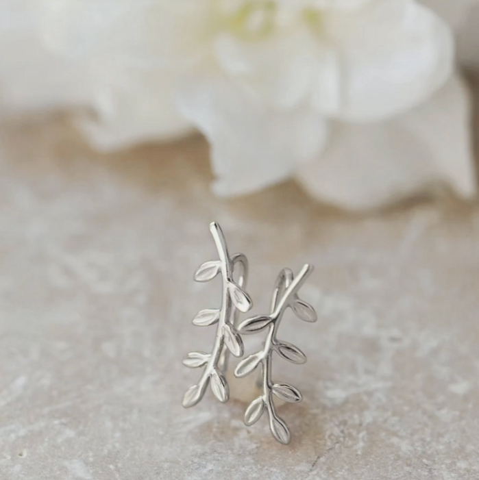 Sterling 925 Silver Leaf Earrings