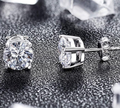 Classic 8mm Silver CZ Stud Earrings – Large Diamond Alternative Studs