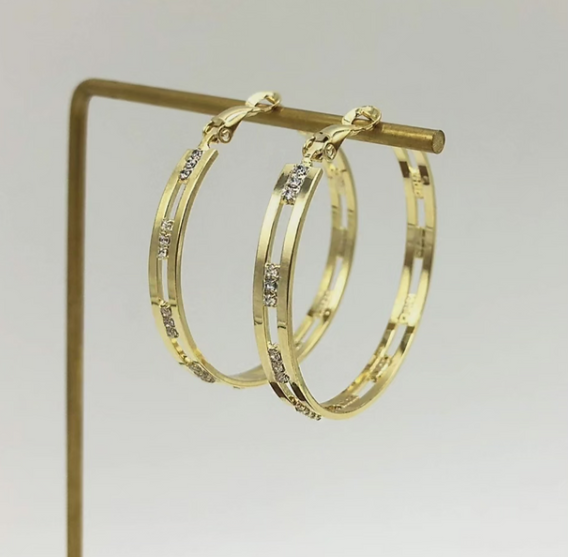 Statement 45mm Textured Gold Hoops – Premium 925 Silver Base