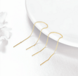 Long Gold Chain Drop Earrings – 9cm Sterling Silver Pull-Throughs