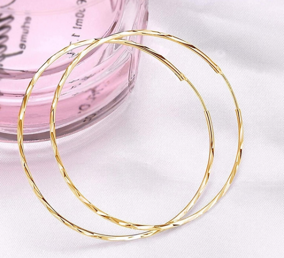 Sterling 925 Silver Hoop Earrings 3 mm