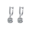 CZ Halo Leverback Earrings – Premium 925 Silver Bridal Drops