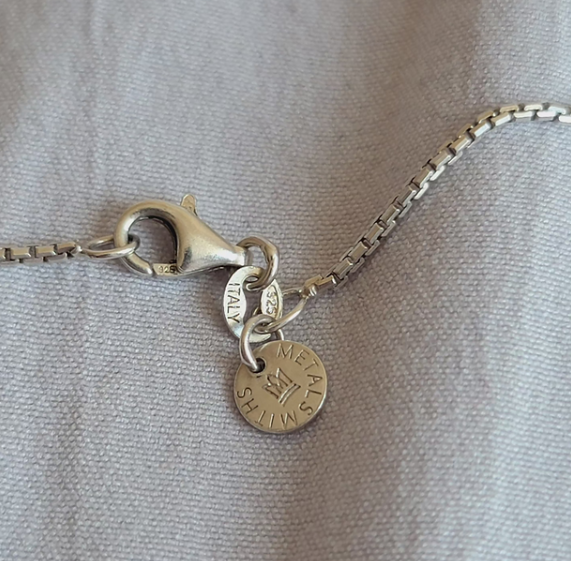 MetalSmiths Italian 925 Sterling Silver Box Chain – 46cm / 18" Fine Necklace