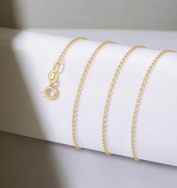 14-Inch Gold Plated Silver Chain – Minimalist Everyday Layering Choker