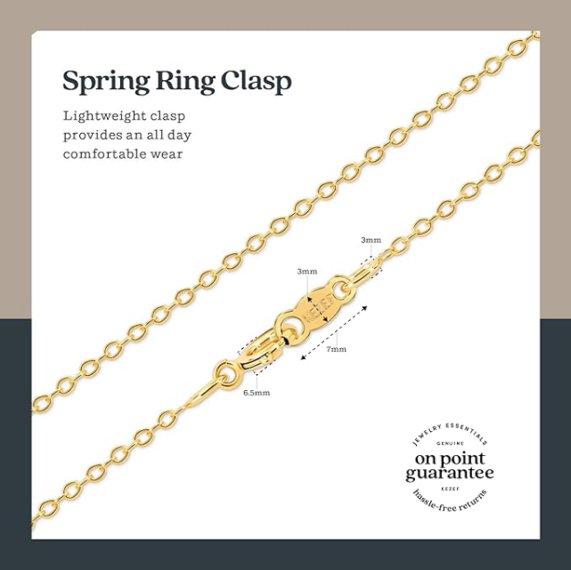 Sterling Silver 14K Gold Plated Chain  1 mm