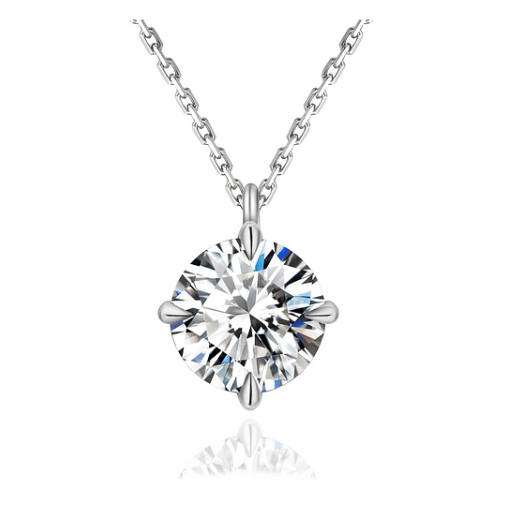 Sterling Silver Necklace With Moissanite