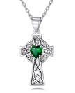 Vintage Celtic Knot Cross Pendant Necklace – 925 Sterling Silver 20 Inch