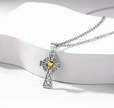 Vintage Celtic Knot Cross Pendant Necklace – 925 Sterling Silver 20 Inch