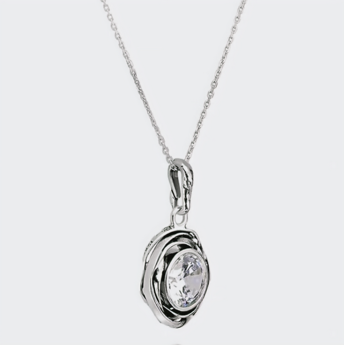 Jean Rachel Cterling Silver Pendant Necklace 1 mm