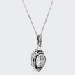 Round Cubic Zirconia Swirl Necklace – Premium 925 Sterling Silver 18 Inch