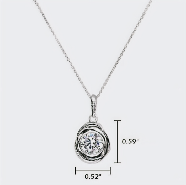 Jean Rachel Cterling Silver Pendant Necklace 1 mm