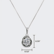 Round Cubic Zirconia Swirl Necklace – Premium 925 Sterling Silver 18 Inch