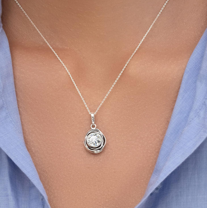 Jean Rachel Cterling Silver Pendant Necklace 1 mm