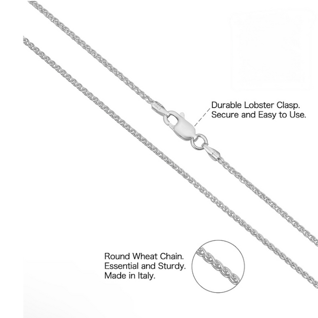 925 Sterling Silver Rope Chain – 1.5mm Dainty 55cm / 22" Necklace