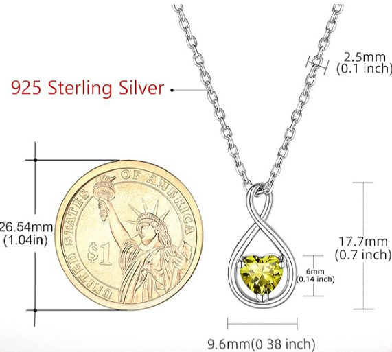 Sterling Silver Infinity Necklace 1.5 mm