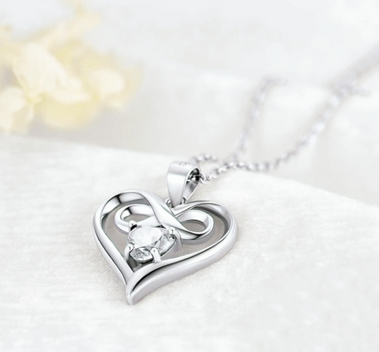 Sterling 925 Silver Infinity Heart 1 mm