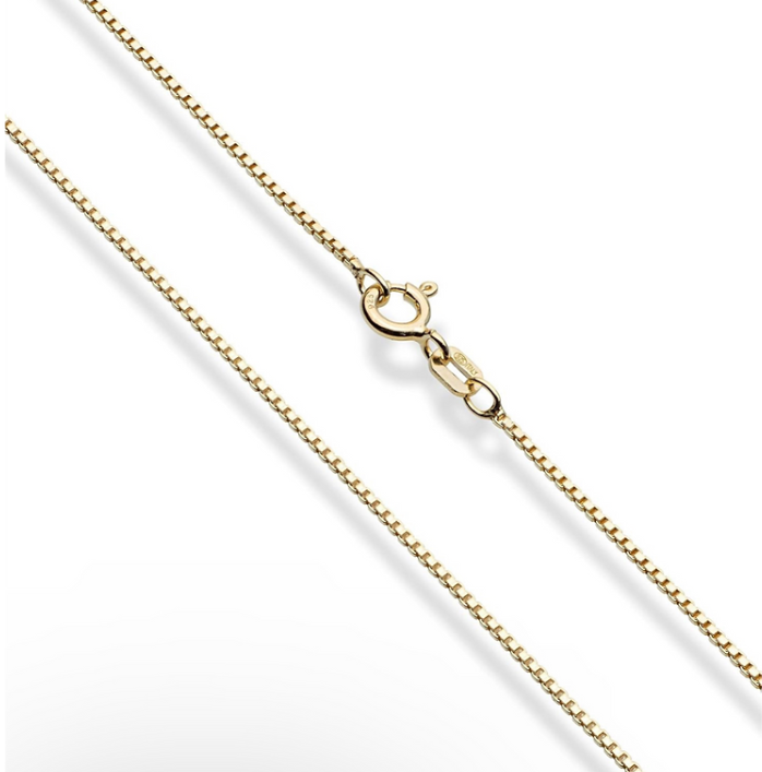 18K Gold Plated Sterling Silver Chain 1 mm